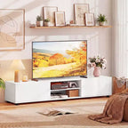 TV Stand for Up to 70-Inch TVs with Storage Cabinets and Open Shelves