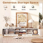TV Stand for Up to 70-Inch TVs with Storage Cabinets and Open Shelves