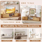 TV Stand for Up to 70-Inch TVs with Storage Cabinets and Open Shelves