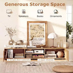 TV Stand for Up to 70-Inch TVs with Storage Cabinets and Open Shelves