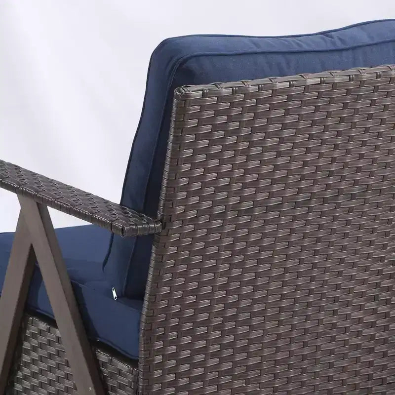 UPTIOT Outdoor 5-Piece Seating Set: 3-Seater Sofa, 2 Swivel Rockers & 2 Ottomans for Patio Comfort