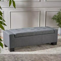 Zeus & Ruta Gray Storage Ottoman Bench for Living Room, Office & Bedroom