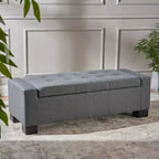 Zeus & Ruta Gray Storage Ottoman Bench for Living Room, Office & Bedroom