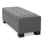 Gray Storage Ottoman Bench for Living Room, Office & Bedroom