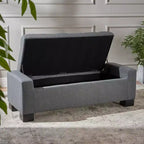 Gray Storage Ottoman Bench for Living Room, Office & Bedroom