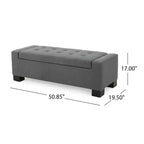 Gray Storage Ottoman Bench for Living Room, Office & Bedroom