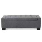 Gray Storage Ottoman Bench for Living Room, Office & Bedroom