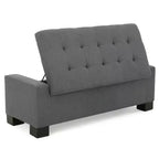 Gray Storage Ottoman Bench for Living Room, Office & Bedroom