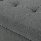 Gray Storage Ottoman Bench for Living Room, Office & Bedroom