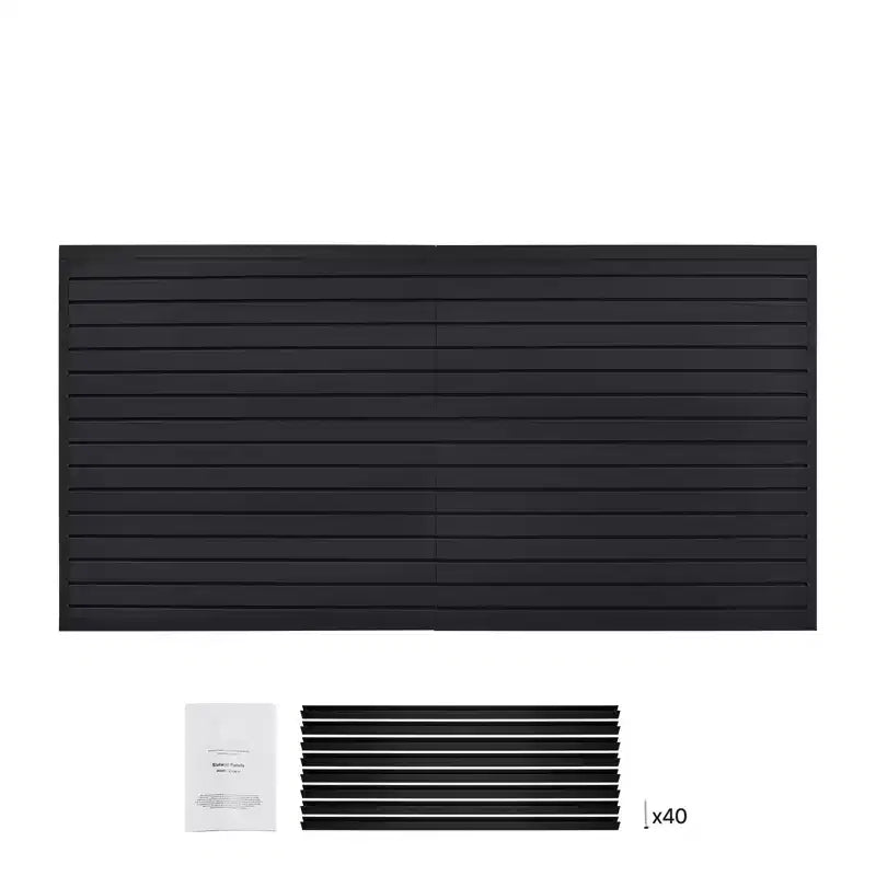 VEVOR Slat Wall Paneling, 8 x 4 ft, PVC Garage Slatwall with Modular Design, Black Slat Wall Easy-to-Install Adjustable Slatwall Panel, Black
