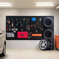 PVC Slat Wall Paneling, 8 x 4 ft, Modular Garage Slatwall Panel, Black