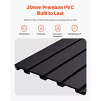 PVC Slat Wall Paneling, 8 x 4 ft, Modular Garage Slatwall Panel, Black