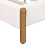 Upholstered Platform Bed Frame with Padded Headboard and Solid Wood Legs