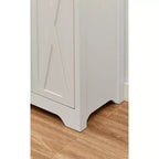 61-Inch TV Stand with Storage Cabinet and Tempered Glass Doors, White