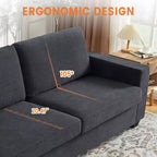 84-Inch Corduroy Upholstered Sofa with Pillow Back
