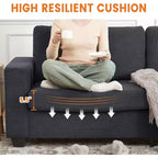 84-Inch Corduroy Upholstered Sofa with Pillow Back