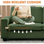 84-Inch Corduroy Upholstered Sofa with Pillow Back