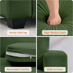 84-Inch Corduroy Upholstered Sofa with Pillow Back