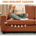84-Inch Corduroy Upholstered Sofa with Pillow Back