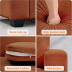 84-Inch Corduroy Upholstered Sofa with Pillow Back