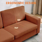 84-Inch Corduroy Upholstered Sofa with Pillow Back