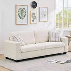 84-Inch Corduroy Upholstered Sofa with Pillow Back