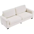 Modern Deep Seat Sofa Couch 84 Plush Corduroy Cloud Loveseat, Oversized Comfy Beige Couch for Living Room Bedroom Apartment