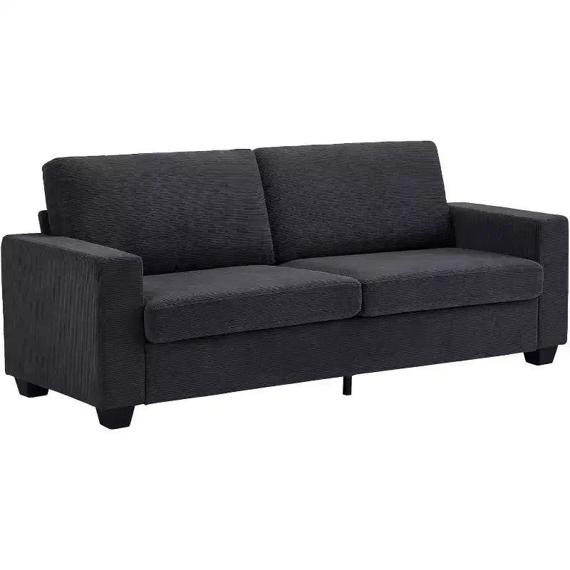 84-Inch Corduroy Upholstered Sofa with Pillow Back