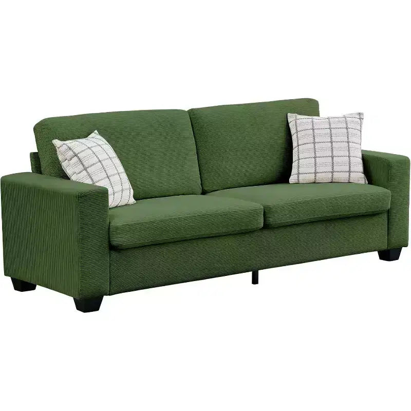 84-Inch Corduroy Upholstered Sofa with Pillow Back