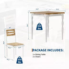 Dining Table Set for 2, Dining Table and Chairs Set of 2, 3 Piece Dining Table Set with Spiral Table Legs for Small Spaces, Kitchen, Apartment