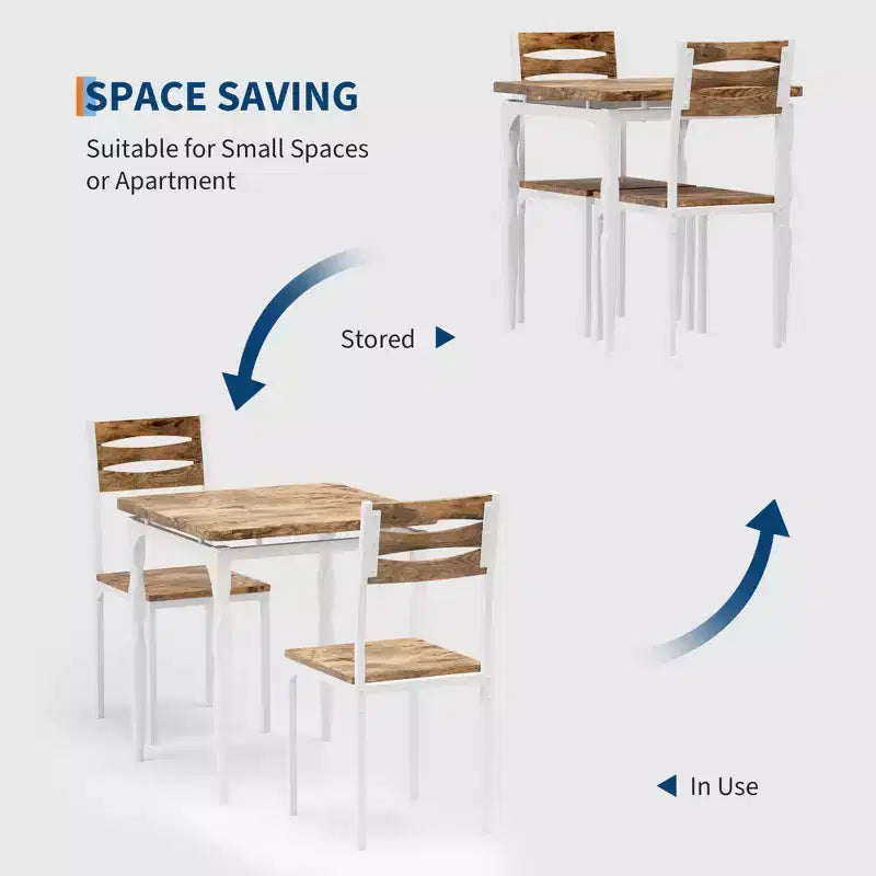 Dining Table Set for 2, Dining Table and Chairs Set of 2, 3 Piece Dining Table Set with Spiral Table Legs for Small Spaces, Kitchen, Apartment