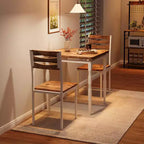 Dining Table Set for 2, Dining Table and Chairs Set of 2, 3 Piece Dining Table Set with Spiral Table Legs for Small Spaces, Kitchen, Apartment