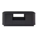 Oval Coffee Table with Drawers and Storage, 46.5 Inch, Curved Design