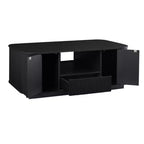 Oval Coffee Table with Drawers and Storage, 46.5 Inch, Curved Design