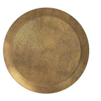 Round Cast Aluminum Coffee Table in Antique Brass, 21 inch, No Assembly Required