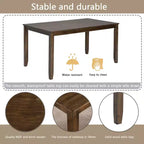 sumyeg 6 Piece Wooden Dining Table Set with Table, 4 Upholstered Chairs and Bench
