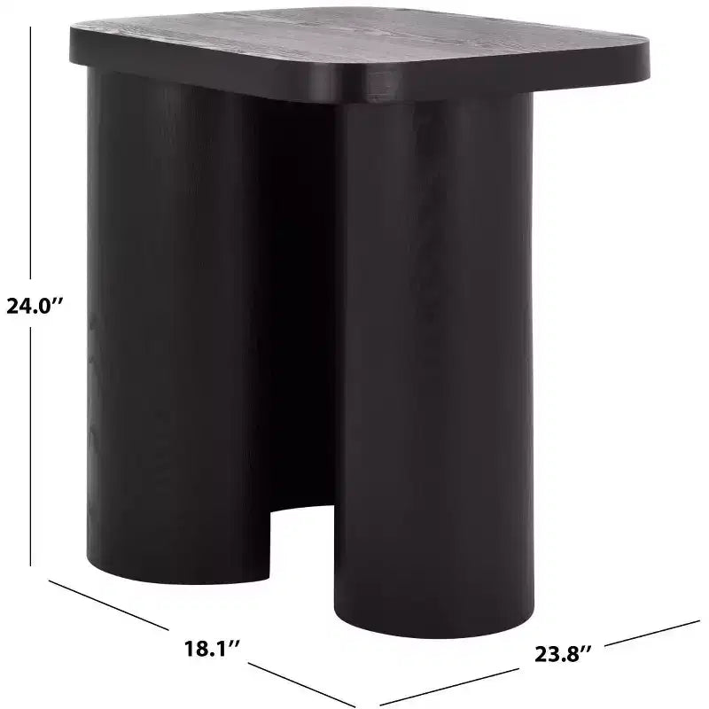 End Table with Wood Legs and Ash Veneer Top