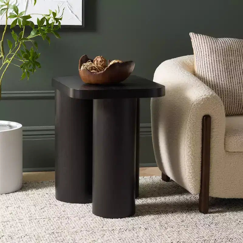 End Table with Wood Legs and Ash Veneer Top
