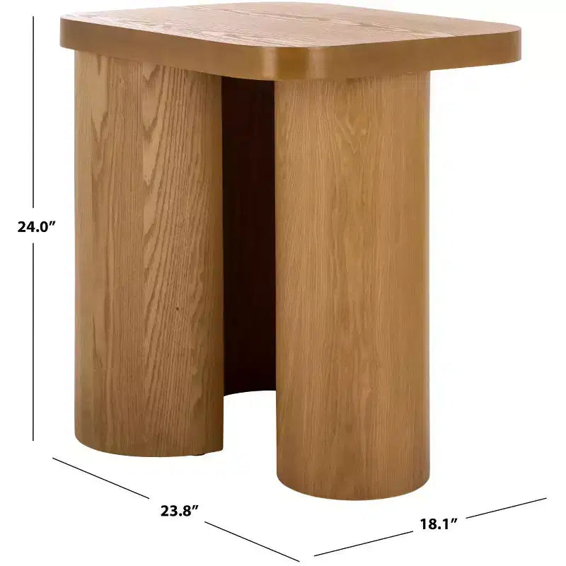 End Table with Wood Legs and Ash Veneer Top