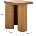 End Table with Wood Legs and Ash Veneer Top