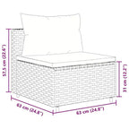 vidaXL loungeset voor terras met kussens, loungeset voor buiten, tuinmeubelen van polyrotan
