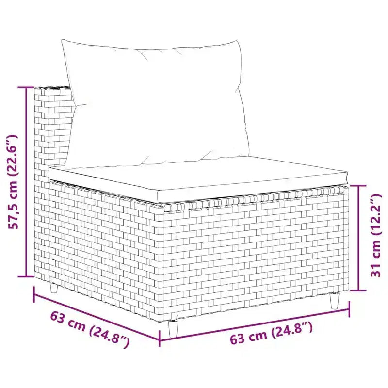vidaXL loungeset voor terras met kussens, loungeset voor buiten, tuinmeubelen van polyrotan