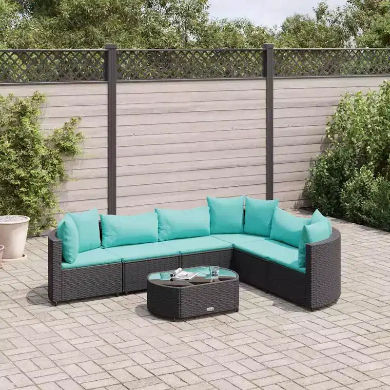 vidaXL loungeset voor terras met kussens, loungeset voor buiten, tuinmeubelen van polyrotan