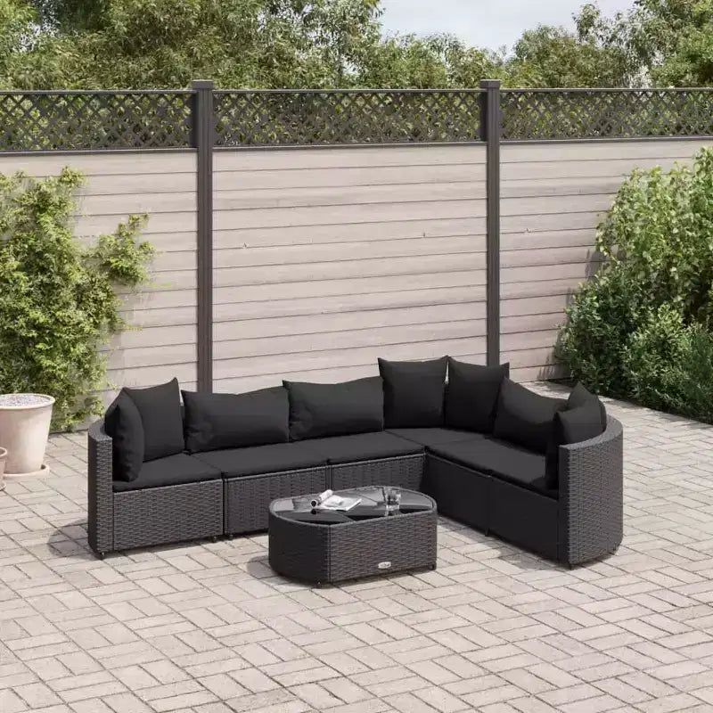 vidaXL loungeset voor terras met kussens, loungeset voor buiten, tuinmeubelen van polyrotan