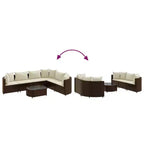 vidaXL loungeset voor terras met kussens, loungeset voor buiten, tuinmeubelen van polyrotan