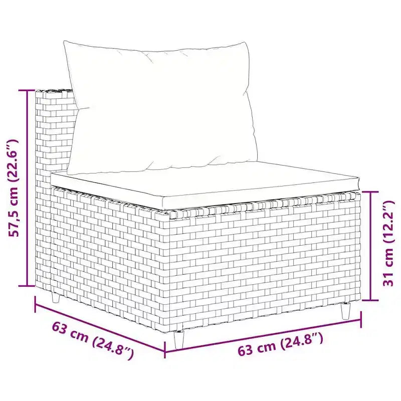 vidaXL loungeset voor terras met kussens, loungeset voor buiten, tuinmeubelen van polyrotan