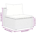 vidaXL loungeset voor terras met kussens, loungeset voor buiten, tuinmeubelen van polyrotan
