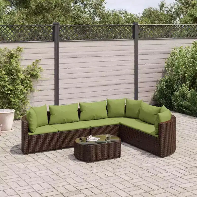 vidaXL loungeset voor terras met kussens, loungeset voor buiten, tuinmeubelen van polyrotan