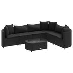 vidaXL Patio Sofa Set with Cushions Lounge Setting Outdoor Furniture Poly Rattan