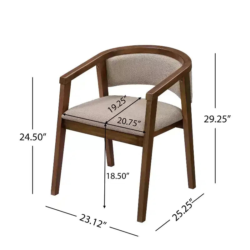 Christopher Knight Home Simon 5 Piece Mid-Century Modern Rubberwood Dining Set with Boucle Upholstered Chairs